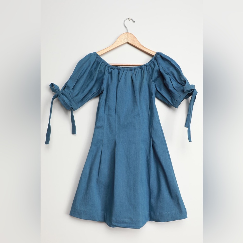 Denim Off-the-Shoulder Mini Dress - Picture 5 of 6